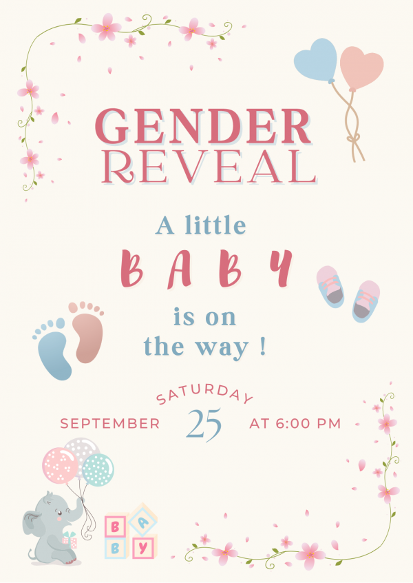 Gender Reveal Party Invitation