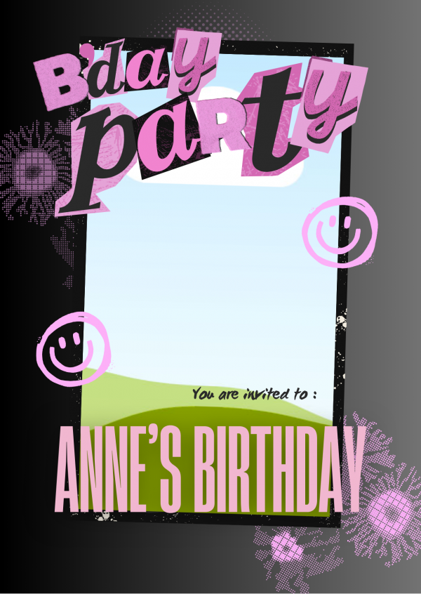 Photo Birthday Invitation Template